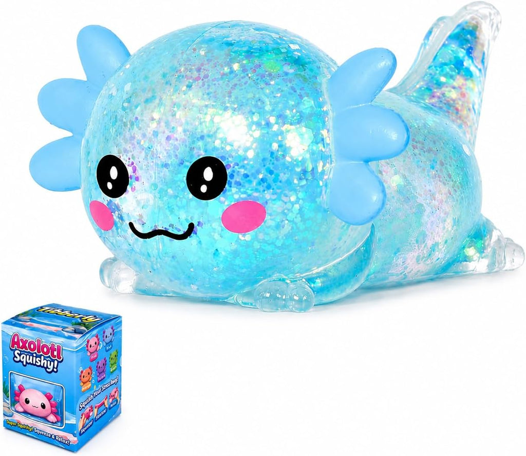 Glitter Axolotl Squishy Toy – Slow-Rising Sensory Fidget Toy