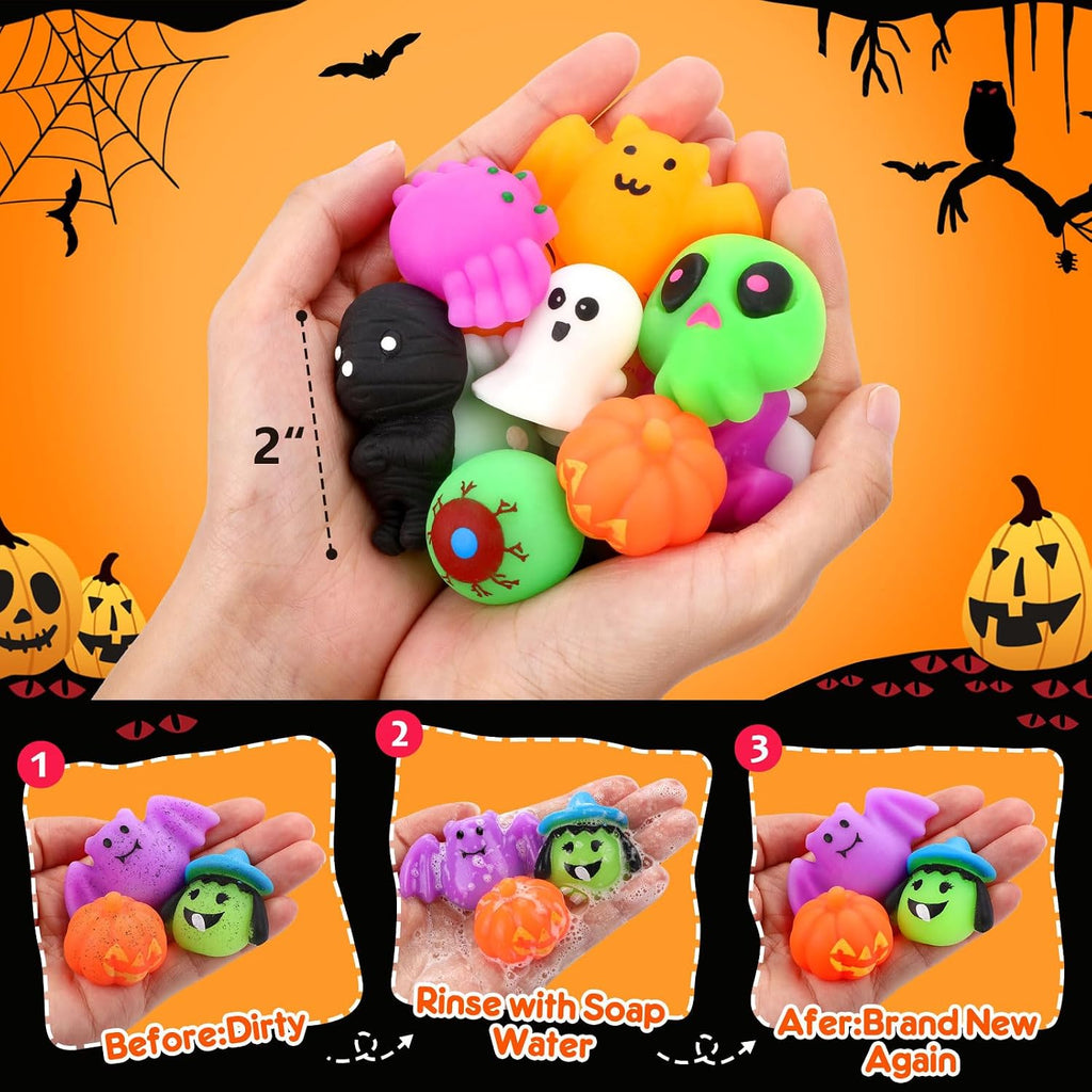 Mini Halloween Mochi Squishy Toys – 30/50 Pack Spooky Party Favors