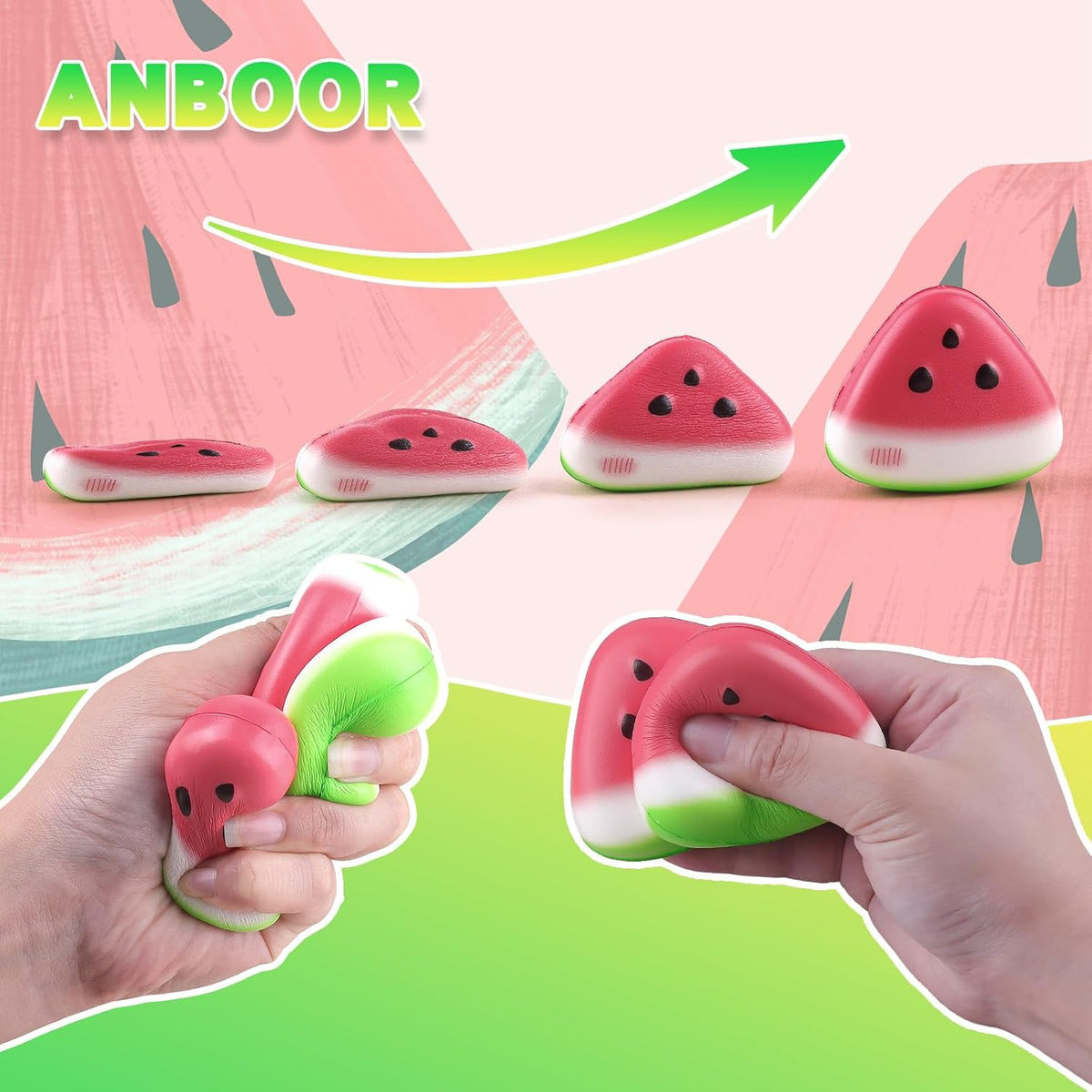 Watermelon Squishy Toys – 12-Pack Slow-Rising Fruit Fidget Toys