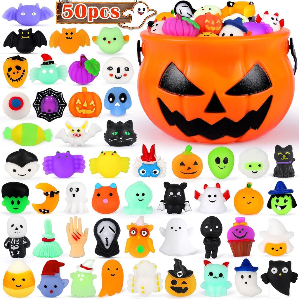 Mini Halloween Mochi Squishy Toys – 30/50 Pack Spooky Party Favors