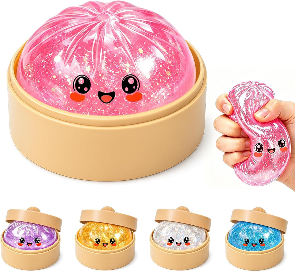Glitter Squishy Toy with Holder – Soft Squeeze Sensory Fidget