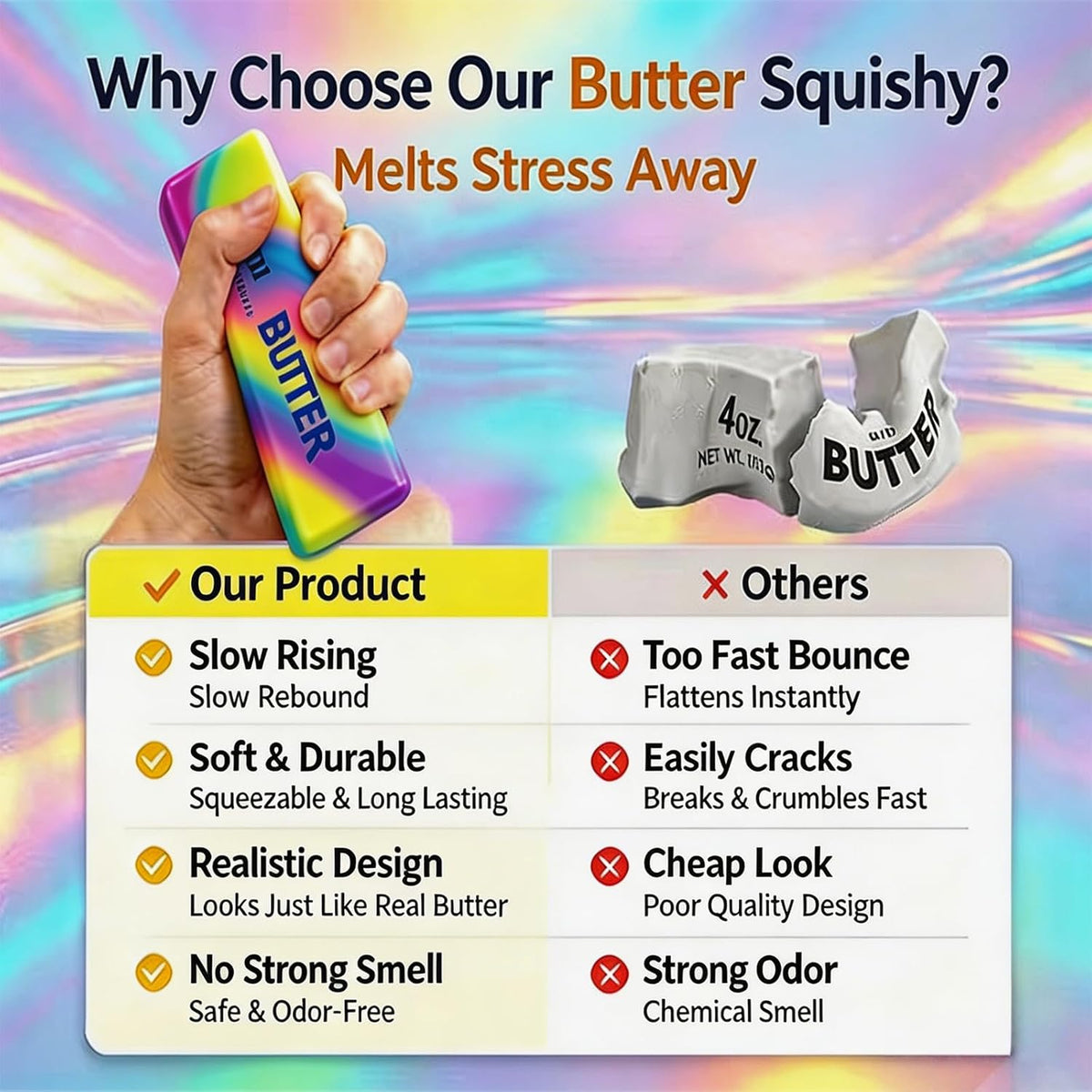Food-Inspired Squishy Fidget Toys – Soft Slow-Rising Sensory Squeeze Toys