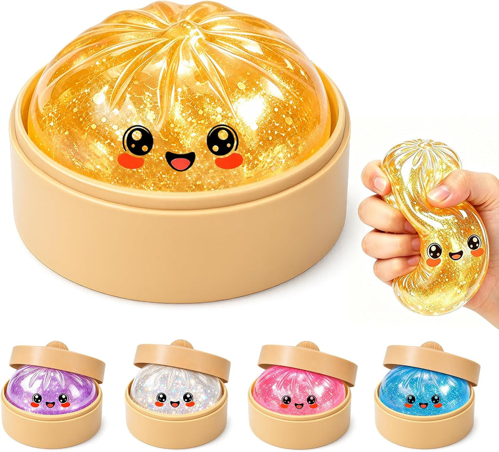 Glitter Squishy Toy with Holder – Soft Squeeze Sensory Fidget