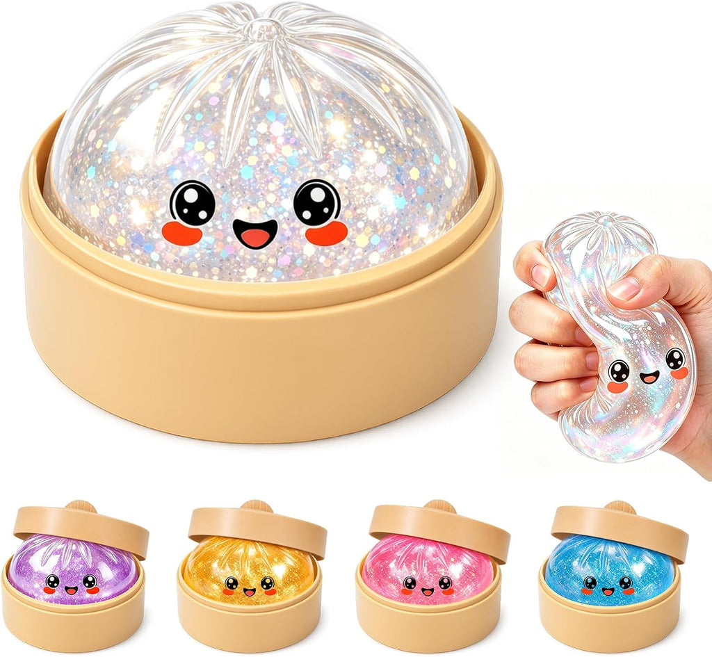 Glitter Squishy Toy with Holder – Soft Squeeze Sensory Fidget