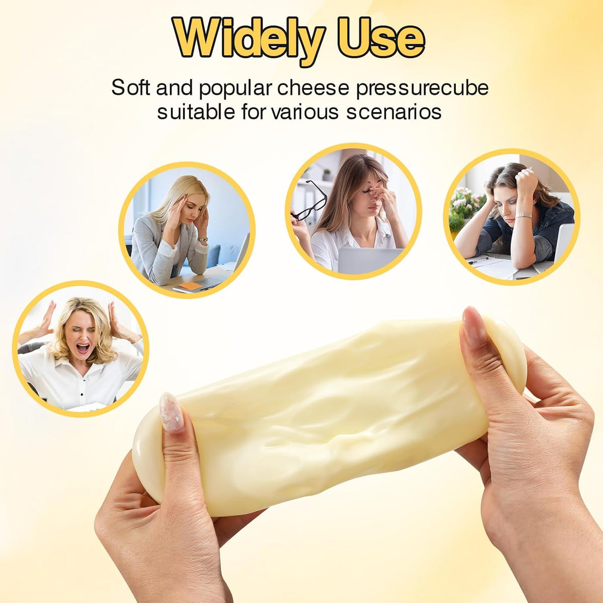Cheese Squishy Stress Cube – Moldable Sensory Fidget Toy