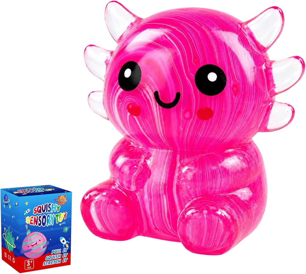 Glitter Axolotl Squishy Toy – Soft Sensory Squeeze Fidget