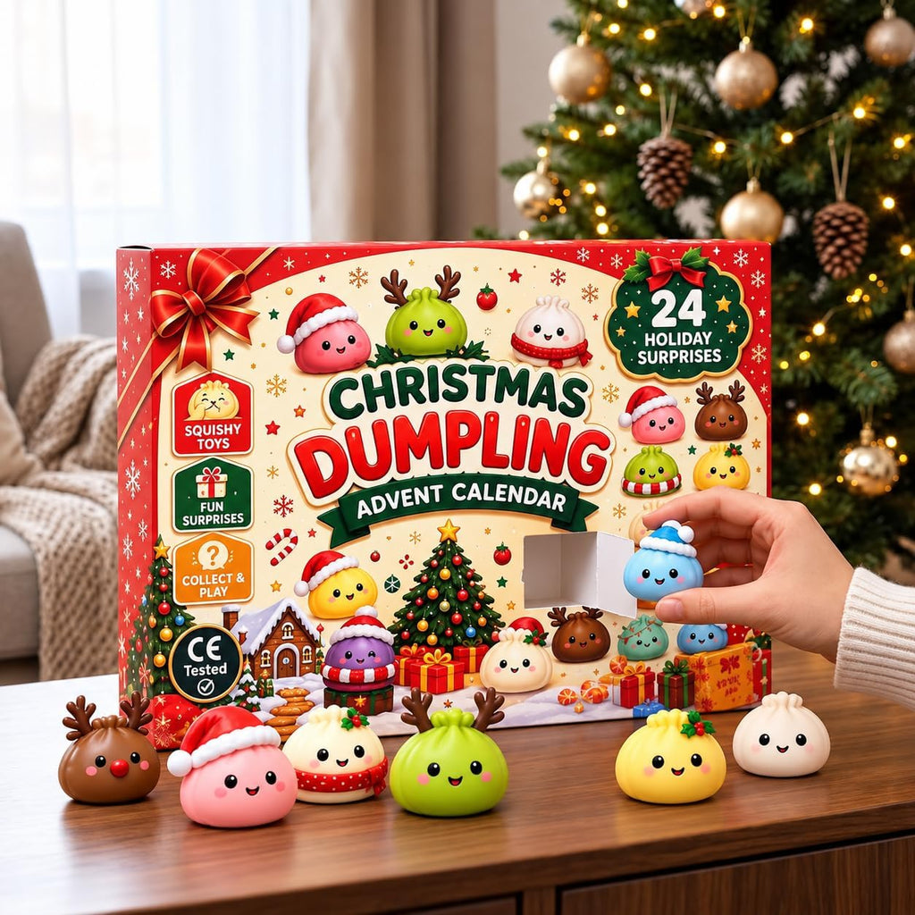2026 Christmas Dumpling Squishies Advent Calendar | 24-Day Countdown Gifts for Adults | Festive Table Decorations