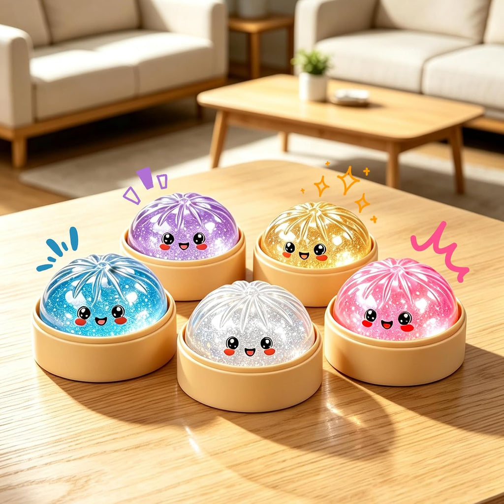 Glitter Squishy Toy with Holder – Soft Squeeze Sensory Fidget