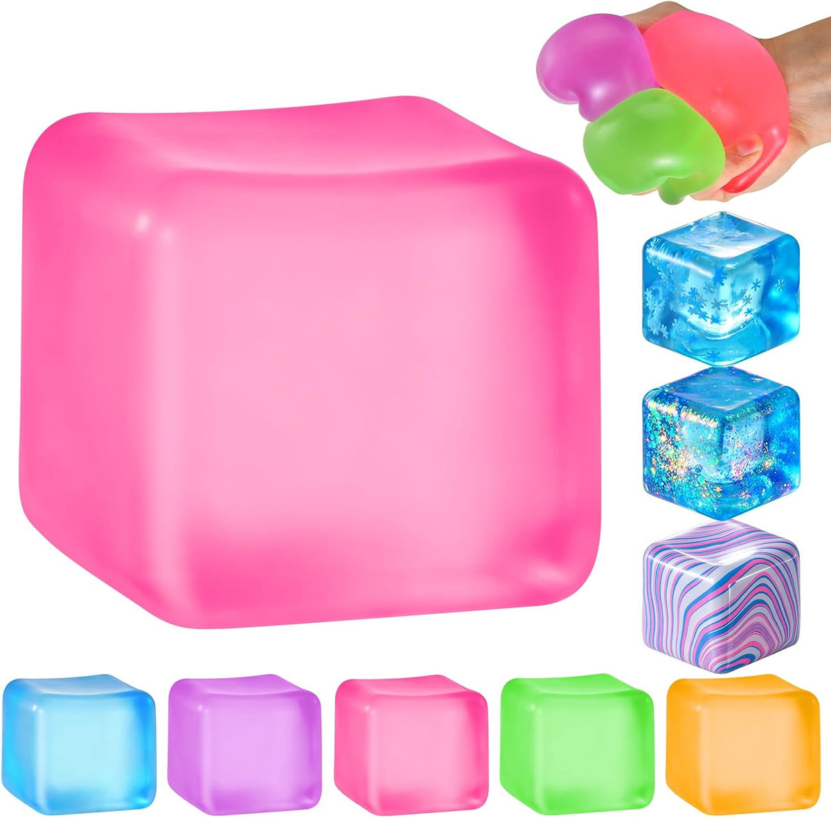 Squishy Stress Cube – Soft Sensory Squeeze Fidget Toy