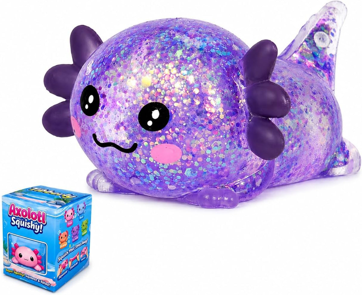 Glitter Axolotl Squishy Toy – Slow-Rising Sensory Fidget Toy