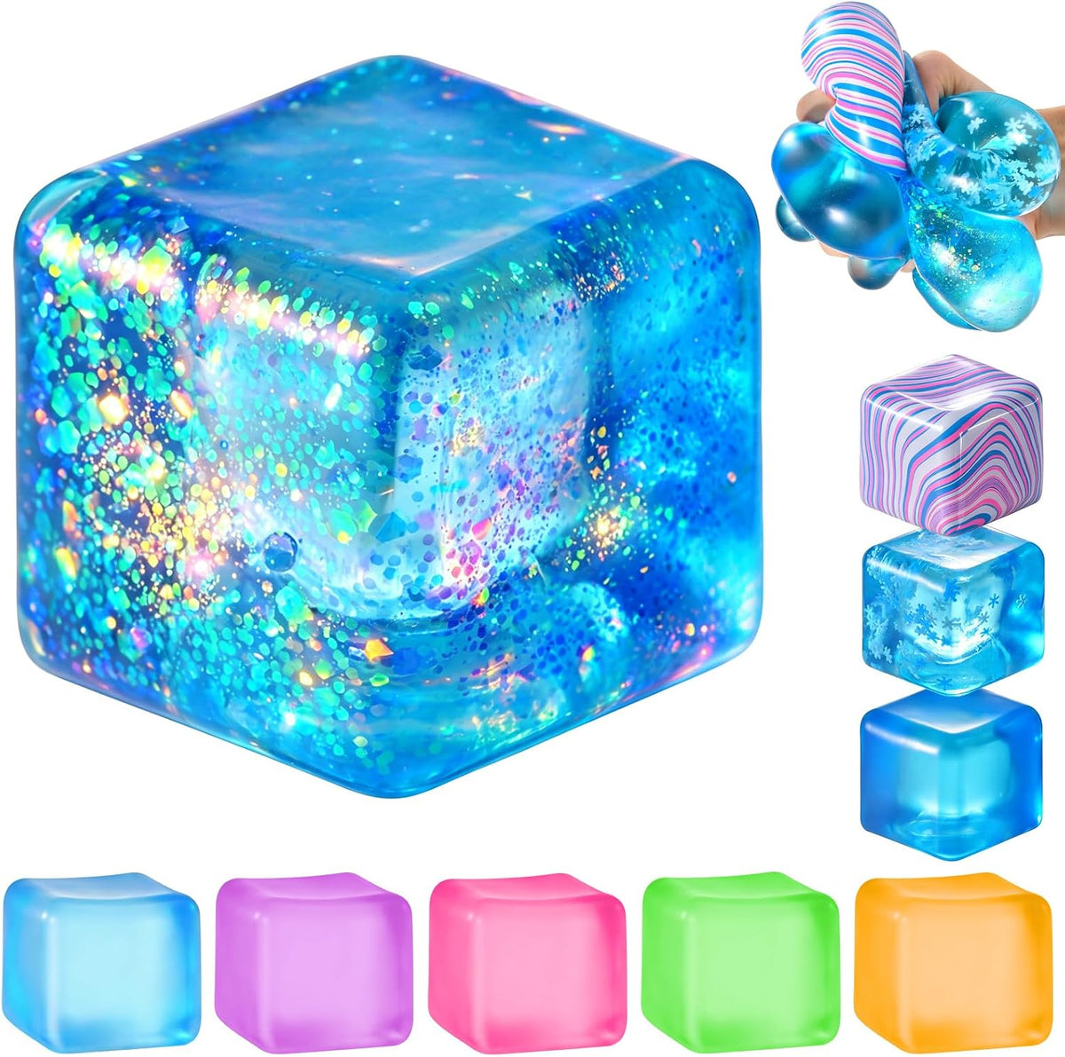 Squishy Stress Cube – Soft Sensory Squeeze Fidget Toy