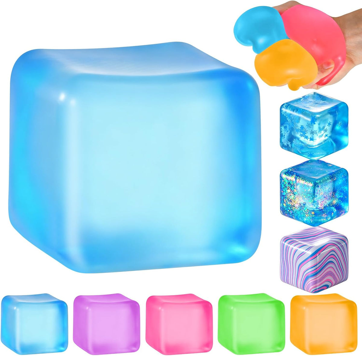 Squishy Stress Cube – Soft Sensory Squeeze Fidget Toy