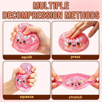 Glitter Squishy Toy with Holder – Soft Squeeze Sensory Fidget