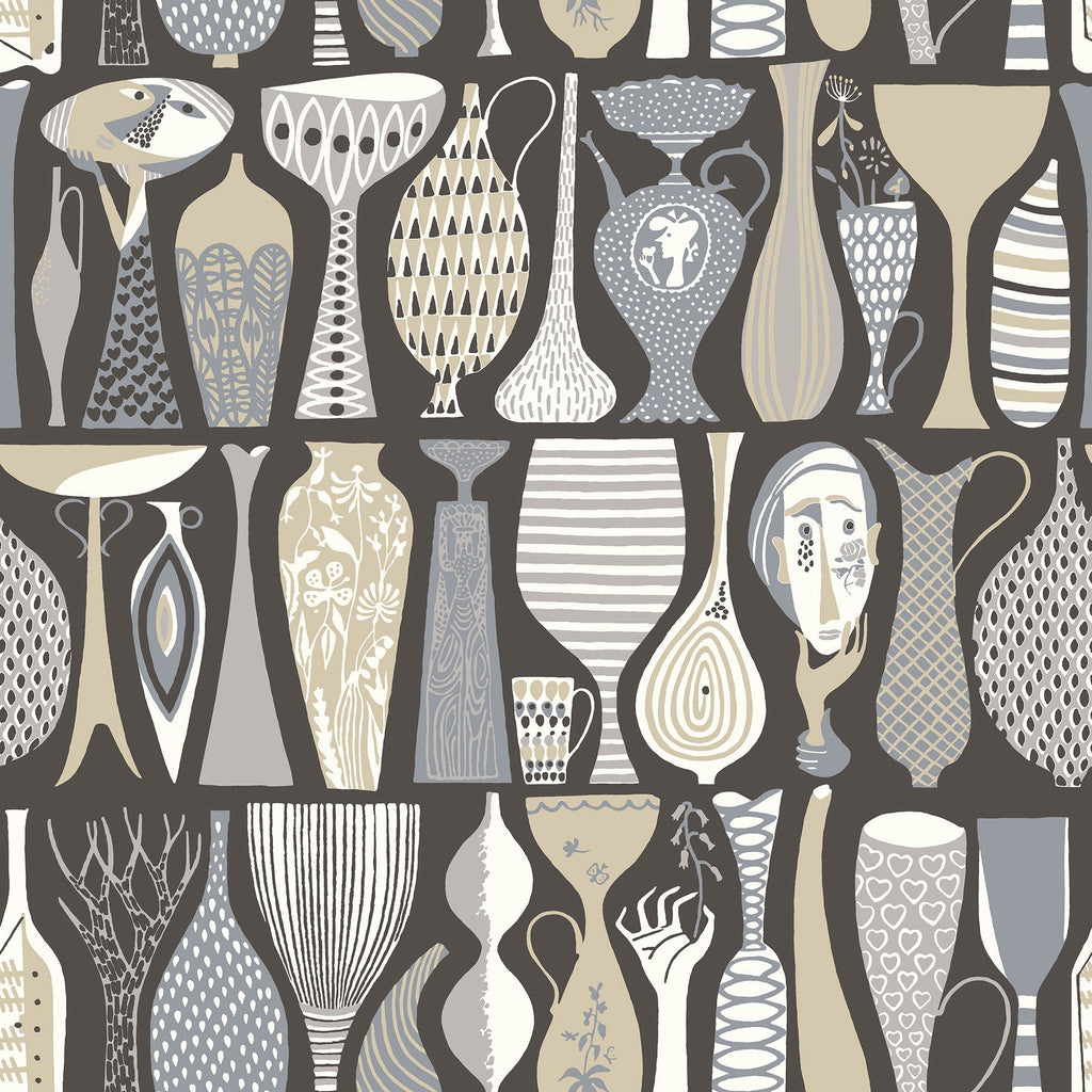 Wall Vision WV1758 Black Pottery Folk Wallpaper