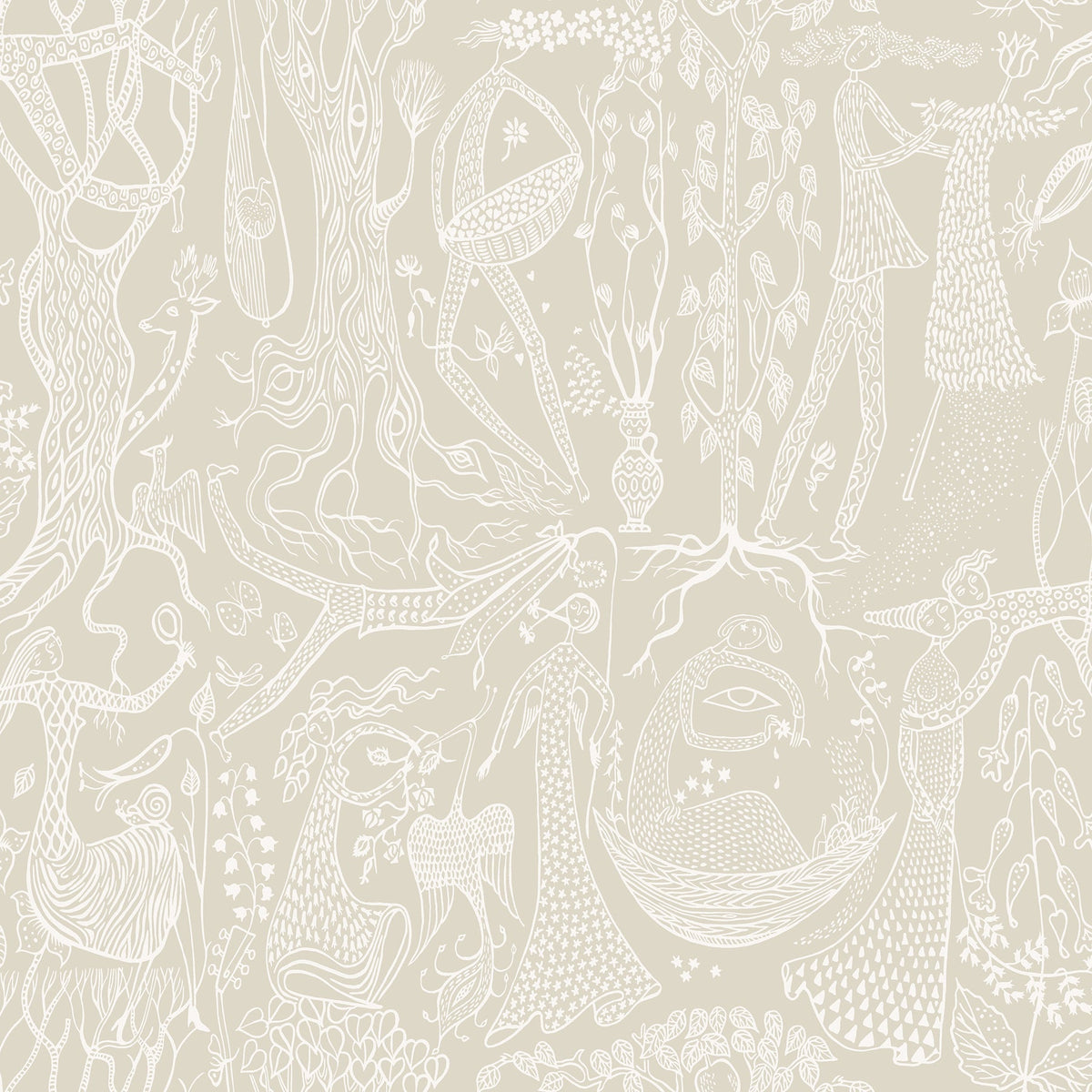 Wall Vision WV1763 Poem d ´Amour Taupe Folk Wallpaper